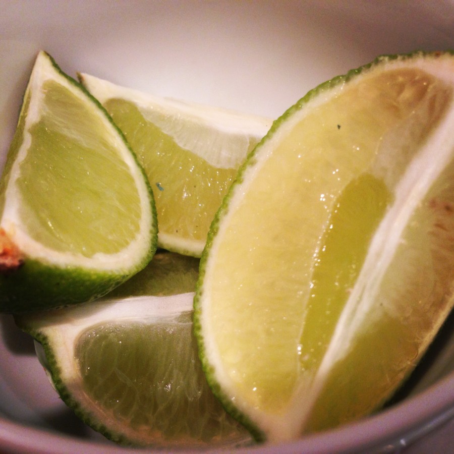 Limes sliced