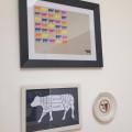 Not so vegetarian - the pictures that adorn the walls in our new kitchen...